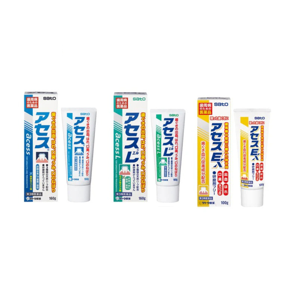 Sato Acess toothpaste options
