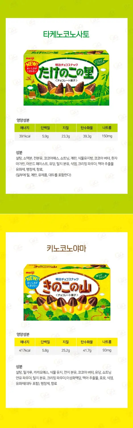 메이지 초코과자 3종류 타케노코노사토 / 키노코노야마 / 딸기쇼콜라