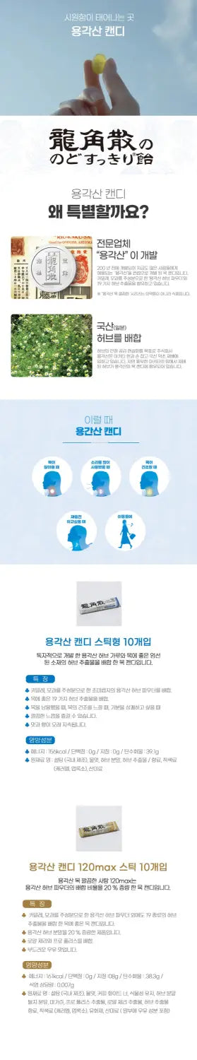 용각산 스틱형 목캔디 민트/골드120max[10개세트]